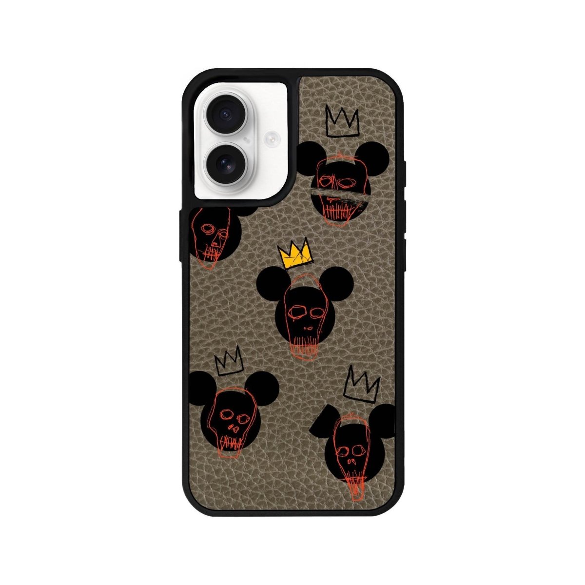 iPhone 16 Mickeys Midnight Leather Vegan Deri Telefon Kılıfı Haki - SUMTHINCS