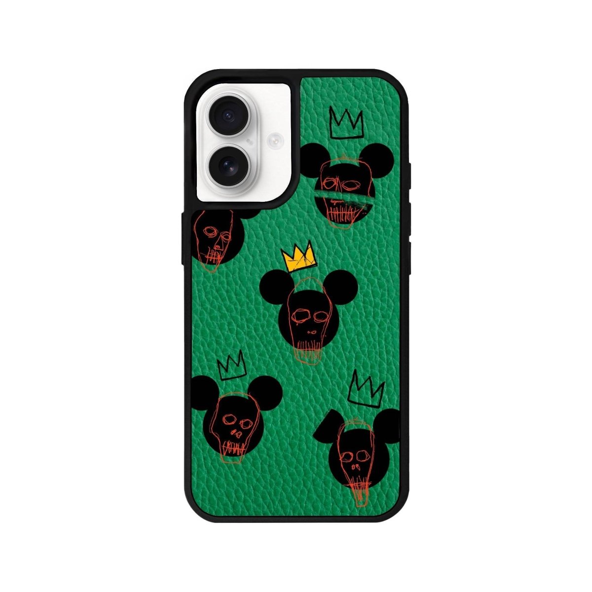 iPhone 16 Mickeys Midnight Leather Vegan Deri Telefon Kılıfı Yeşil - SUMTHINCS