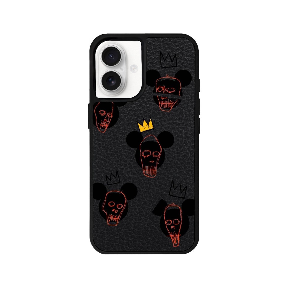 iPhone 16 Mickeys Midnight Leather Vegan Deri Telefon Kılıfı Siyah - SUMTHINCS