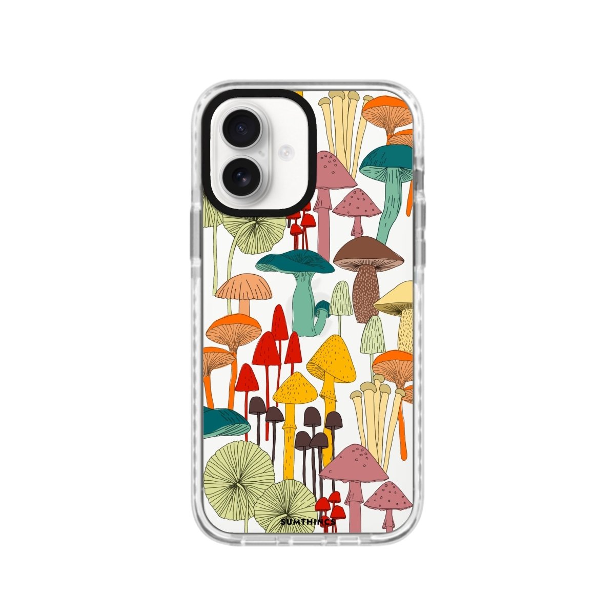 iPhone 16 Mushrooms Procase Şeffaf Telefon Kılıfı Beyaz Şeffaf - SUMTHINCS