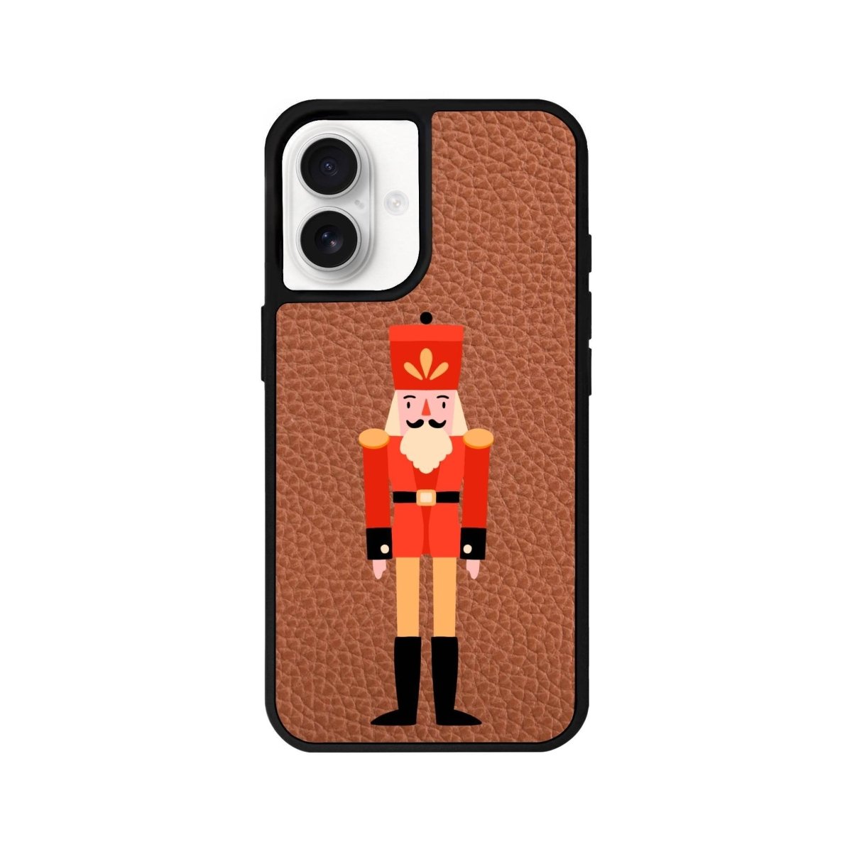 iPhone 16 Nutcracker Leather Vegan Deri Telefon Kılıfı Kahverengi - SUMTHINCS