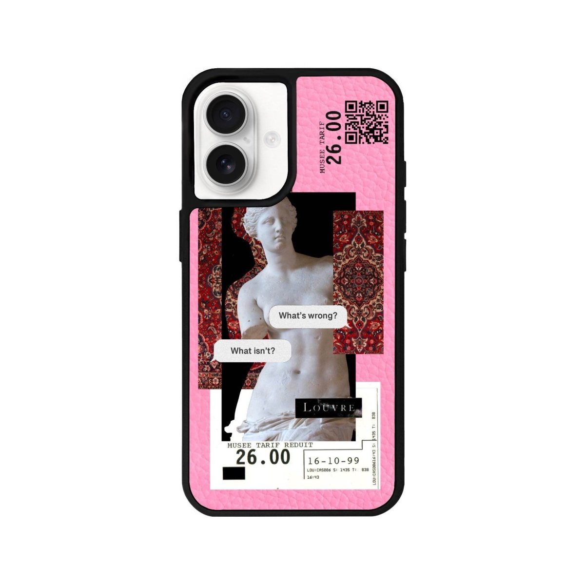 iPhone 16 PixelVenus Leather Vegan Deri Telefon Kılıfı Pembe - SUMTHINCS