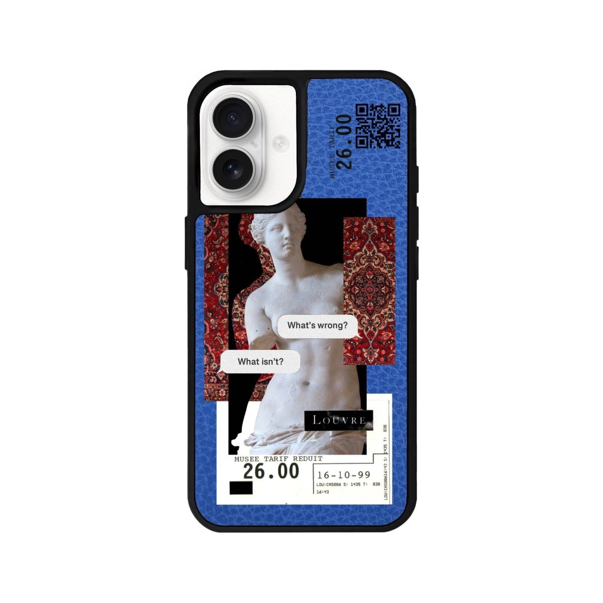 iPhone 16 PixelVenus Leather Vegan Deri Telefon Kılıfı Mavi - SUMTHINCS