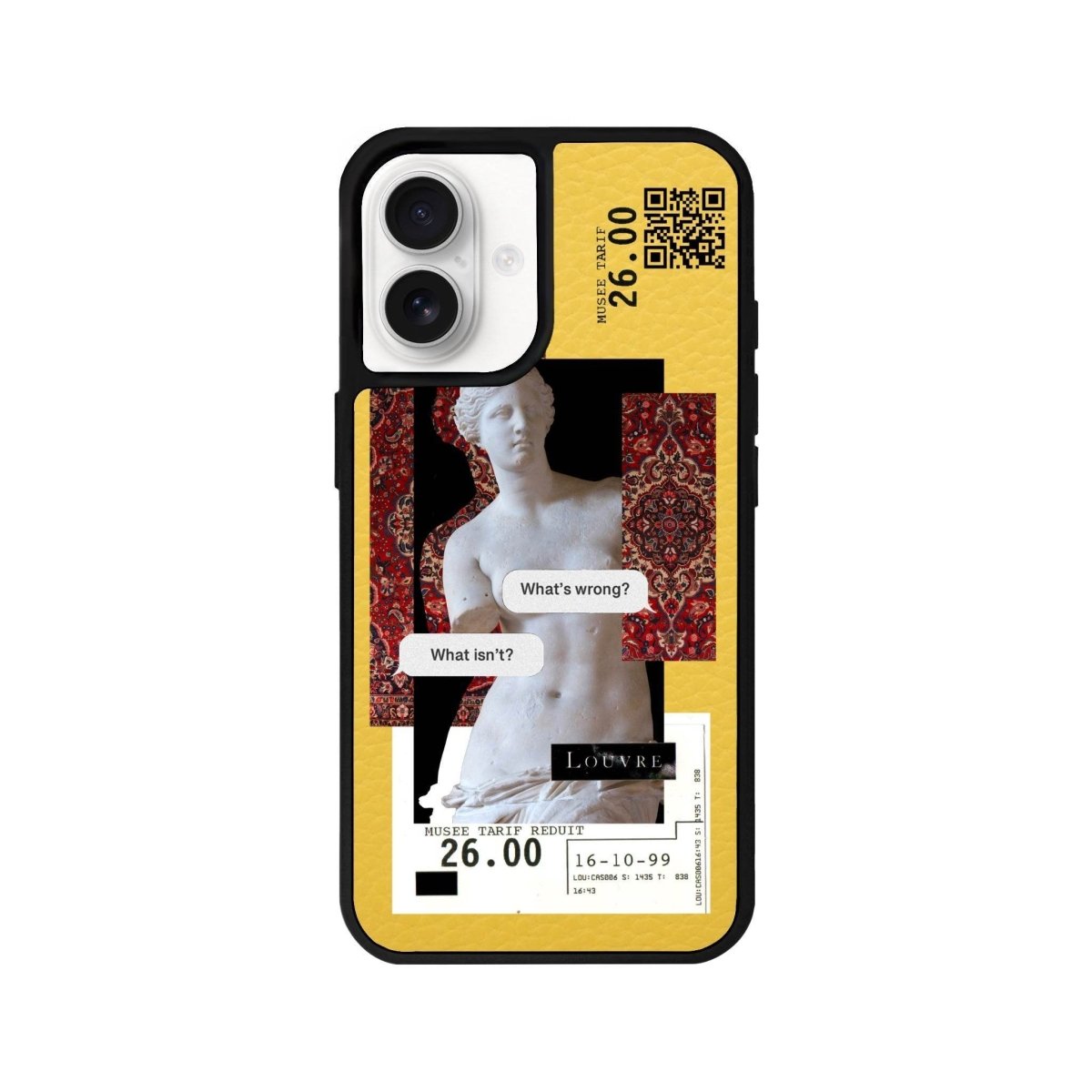 iPhone 16 PixelVenus Leather Vegan Deri Telefon Kılıfı Sarı - SUMTHINCS