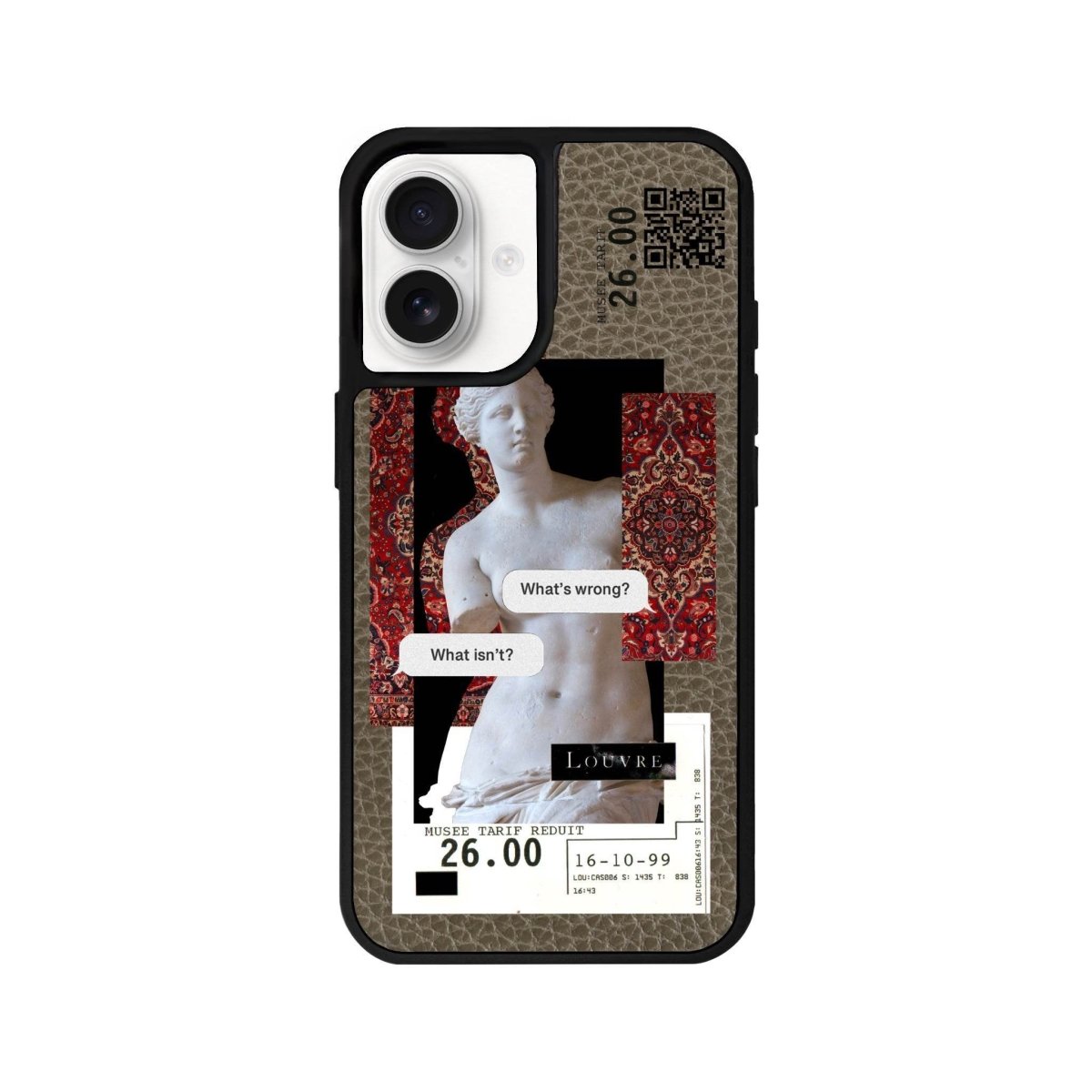 iPhone 16 PixelVenus Leather Vegan Deri Telefon Kılıfı Haki - SUMTHINCS
