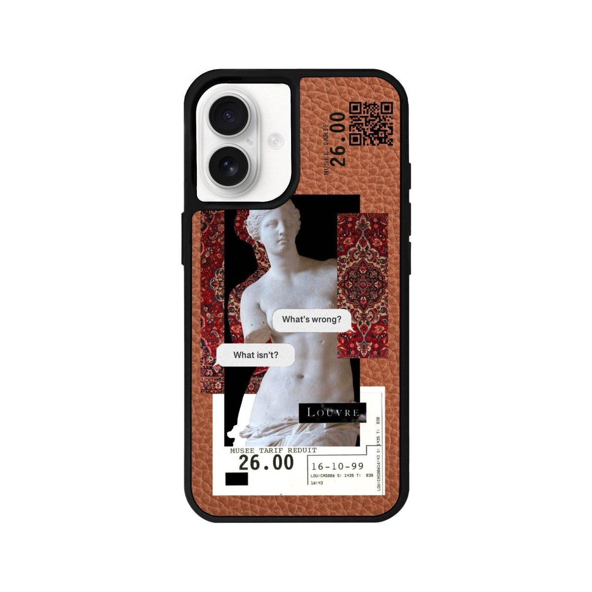 iPhone 16 PixelVenus Leather Vegan Deri Telefon Kılıfı Kahverengi - SUMTHINCS