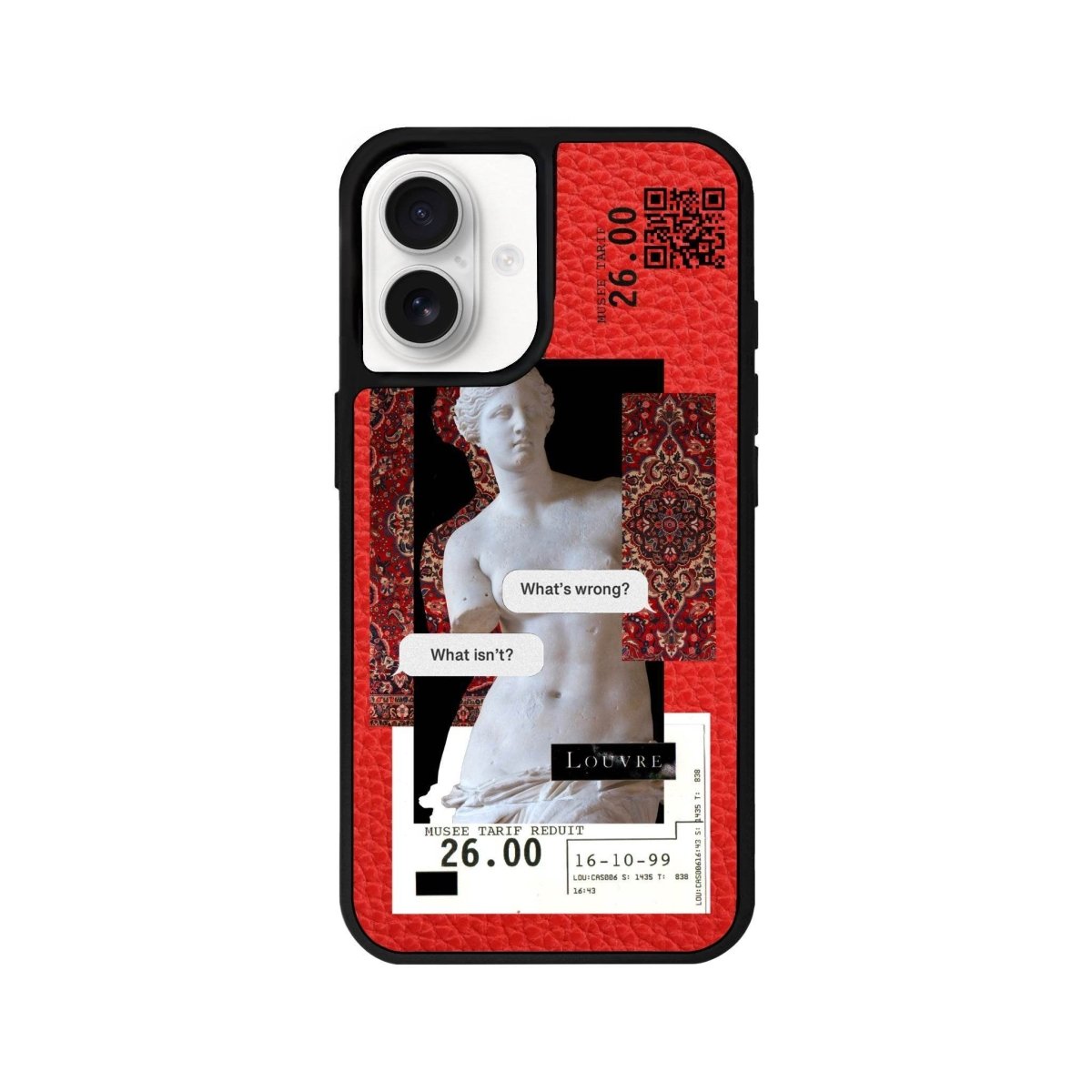 iPhone 16 PixelVenus Leather Vegan Deri Telefon Kılıfı Kırmızı - SUMTHINCS