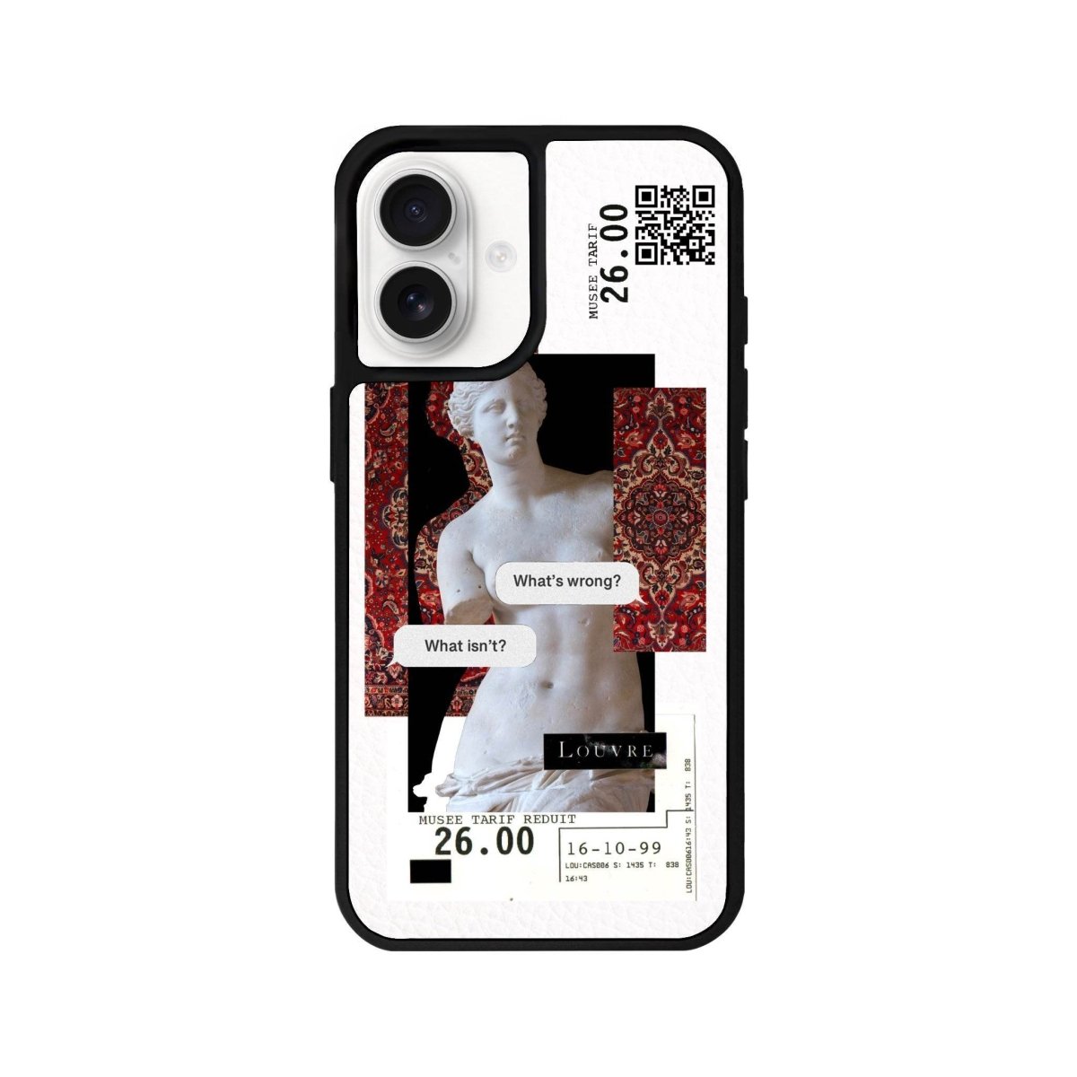 iPhone 16 PixelVenus Leather Vegan Deri Telefon Kılıfı Beyaz - SUMTHINCS