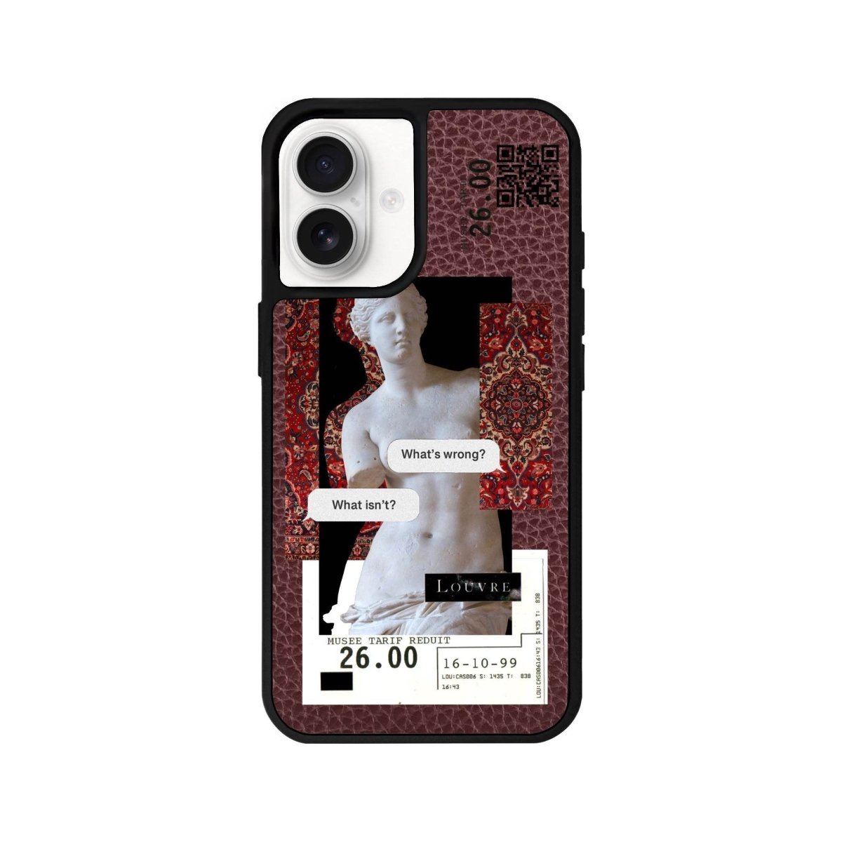 iPhone 16 PixelVenus Leather Vegan Deri Telefon Kılıfı Bordo - SUMTHINCS