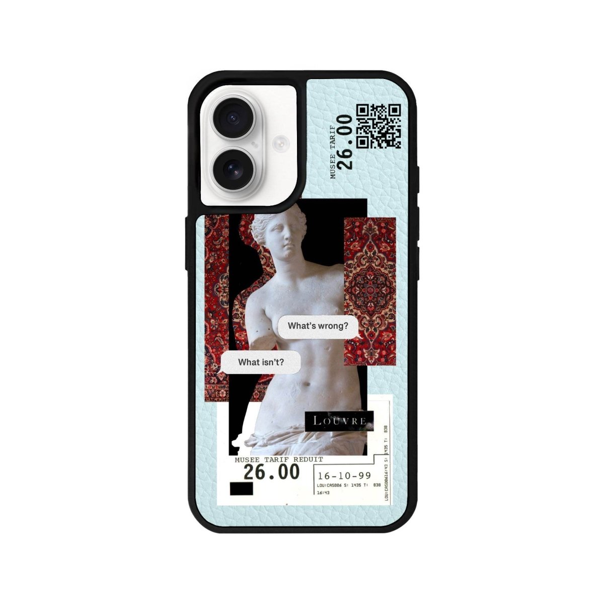 iPhone 16 PixelVenus Leather Vegan Deri Telefon Kılıfı Açık Mavi - SUMTHINCS