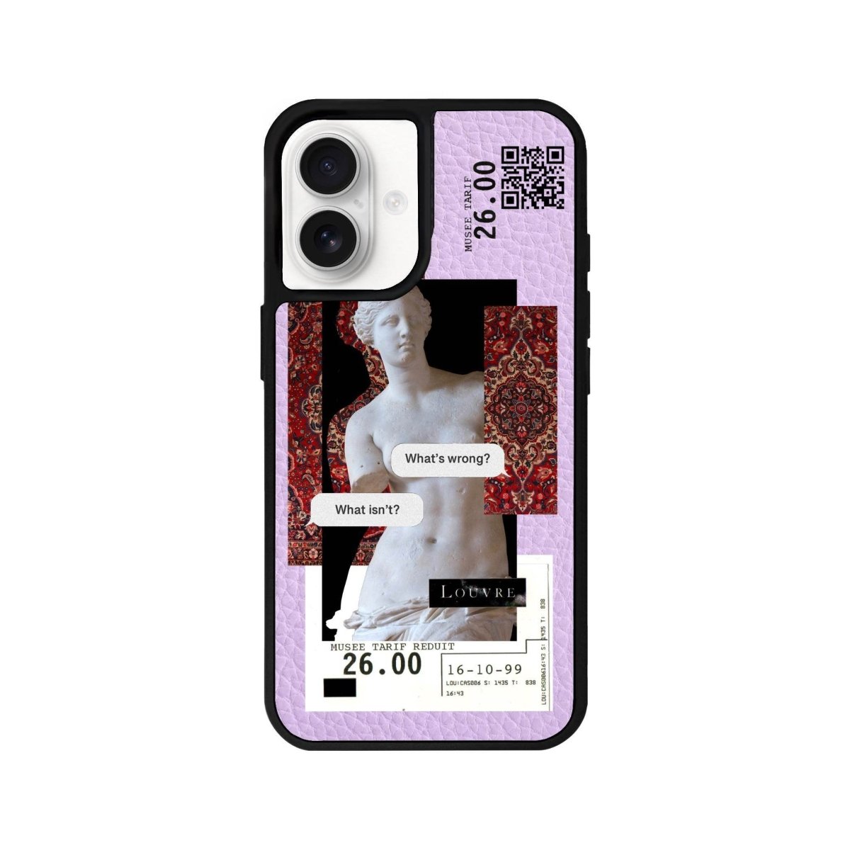 iPhone 16 PixelVenus Leather Vegan Deri Telefon Kılıfı Lila - SUMTHINCS