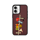 iPhone 16 Plus Crossroad Leather Vegan Deri Telefon Kılıfı Bordo - SUMTHINCS