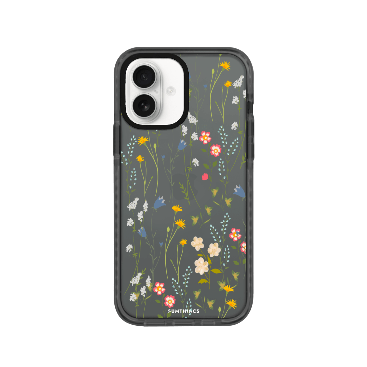 iPhone 16 Plus Eternal Garden Procase Şeffaf Telefon Kılıfı Antrasit - SUMTHINCS