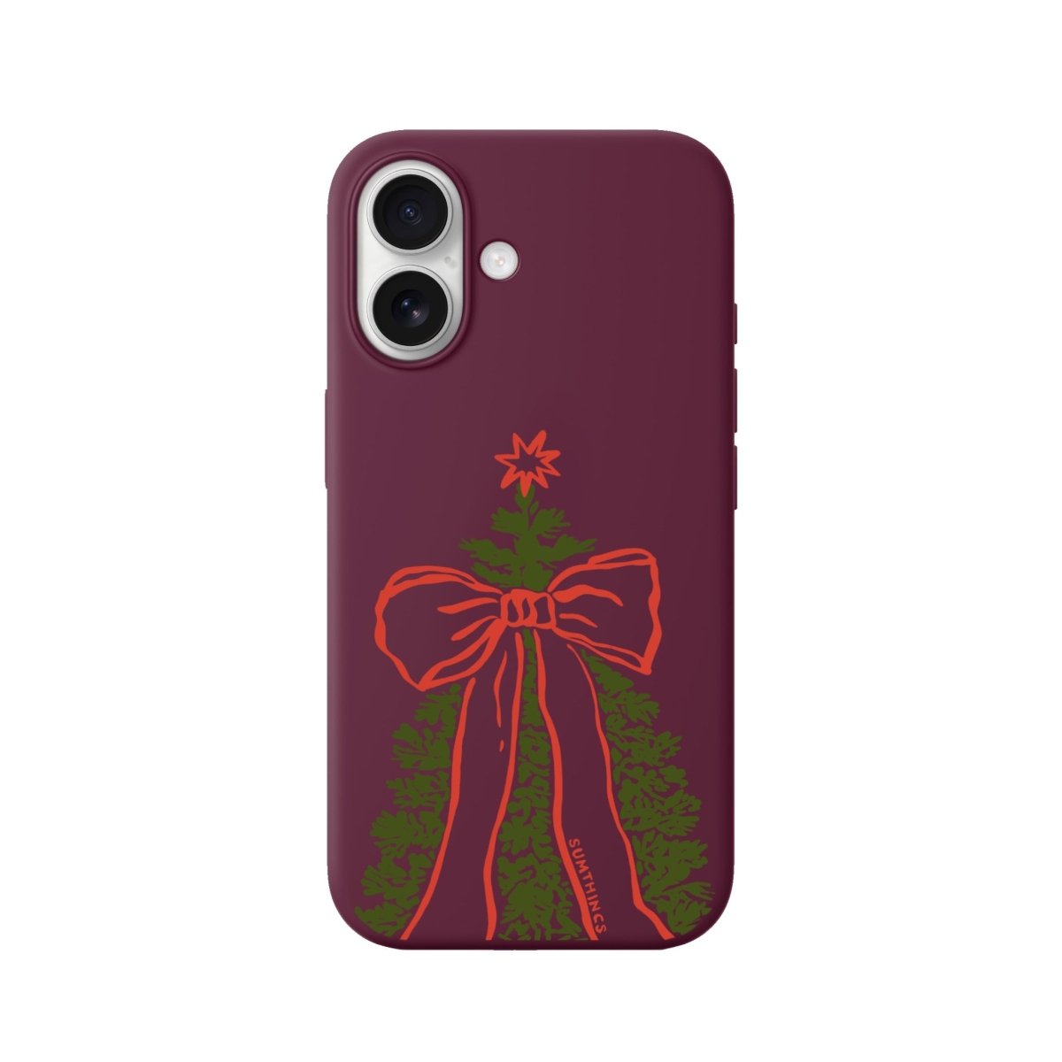 iPhone 16 Plus Festive Ribbon Premium Telefon Kılıfı Bordo - SUMTHINCS