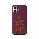 iPhone 16 Plus Festive Ribbon Premium Telefon Kılıfı Bordo - SUMTHINCS