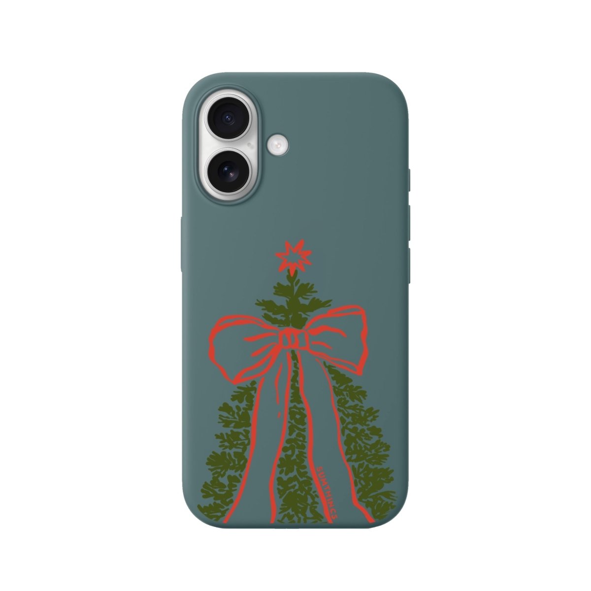 iPhone 16 Plus Festive Ribbon Premium Telefon Kılıfı Kaktüs Yeşili - SUMTHINCS