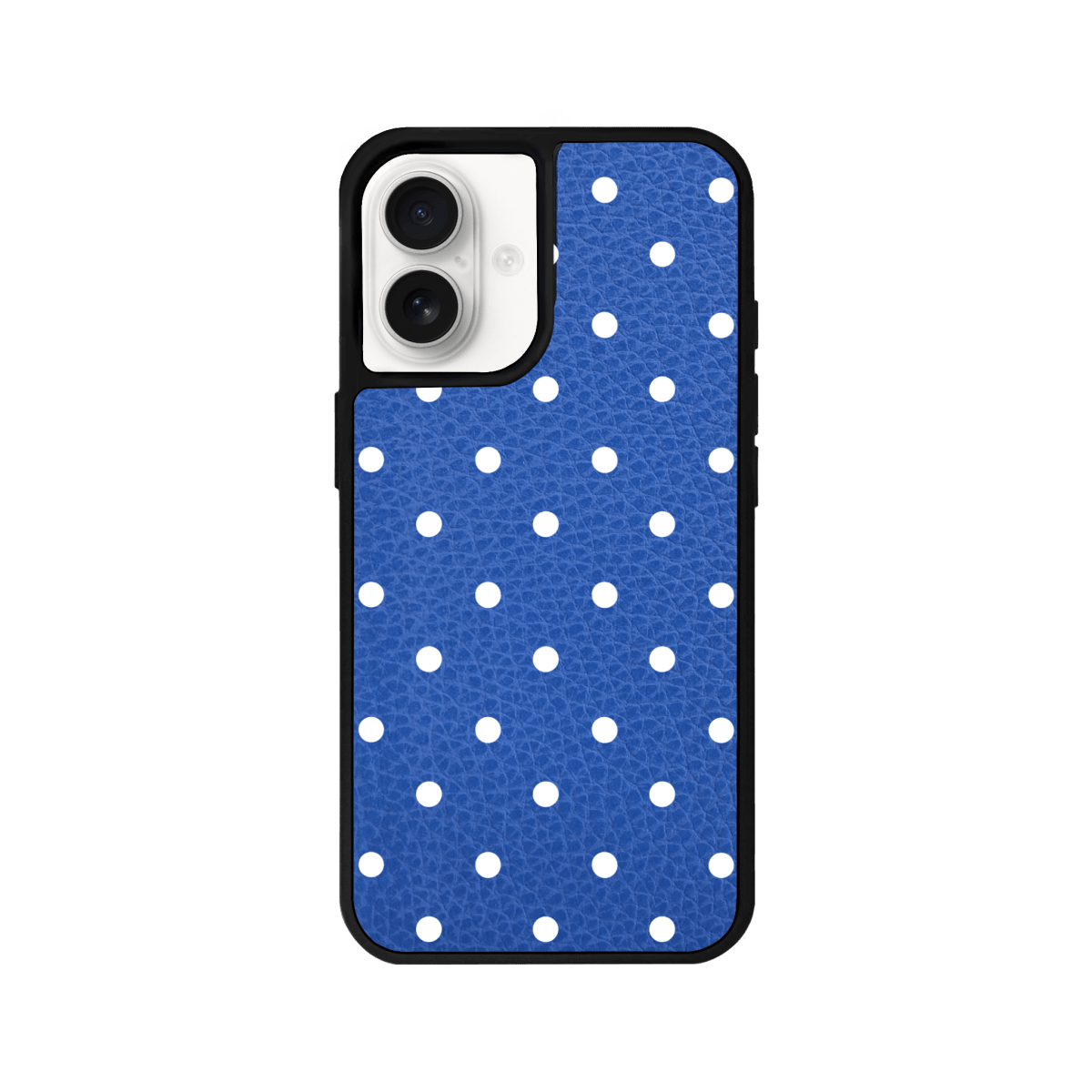 iPhone 16 Plus Polka Dot Leather Deri Telefon Kılıfı Mavi - SUMTHINCS