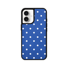 iPhone 16 Plus Polka Dot Leather Deri Telefon Kılıfı Mavi - SUMTHINCS