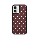 iPhone 16 Plus Polka Dot Leather Deri Telefon Kılıfı Bordo - SUMTHINCS