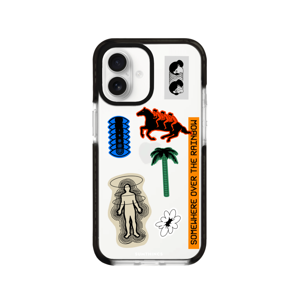 iPhone 16 Plus Somewhere Procase Şeffaf Telefon Kılıfı Siyah Şeffaf - SUMTHINCS