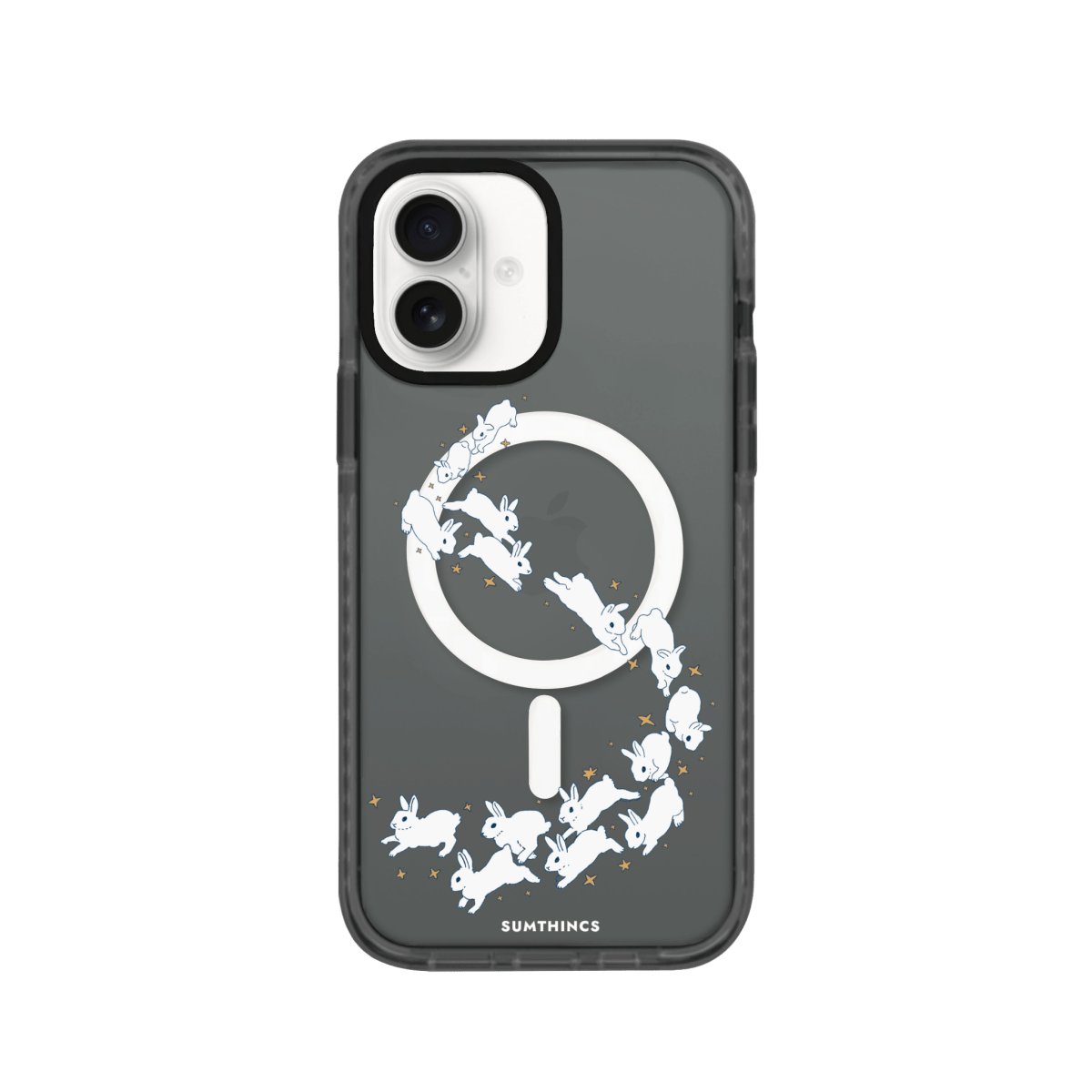 iPhone 16 Plus Starry Bunnies Magsafe Procase Şeffaf Telefon Kılıfı Antrasit - SUMTHINCS