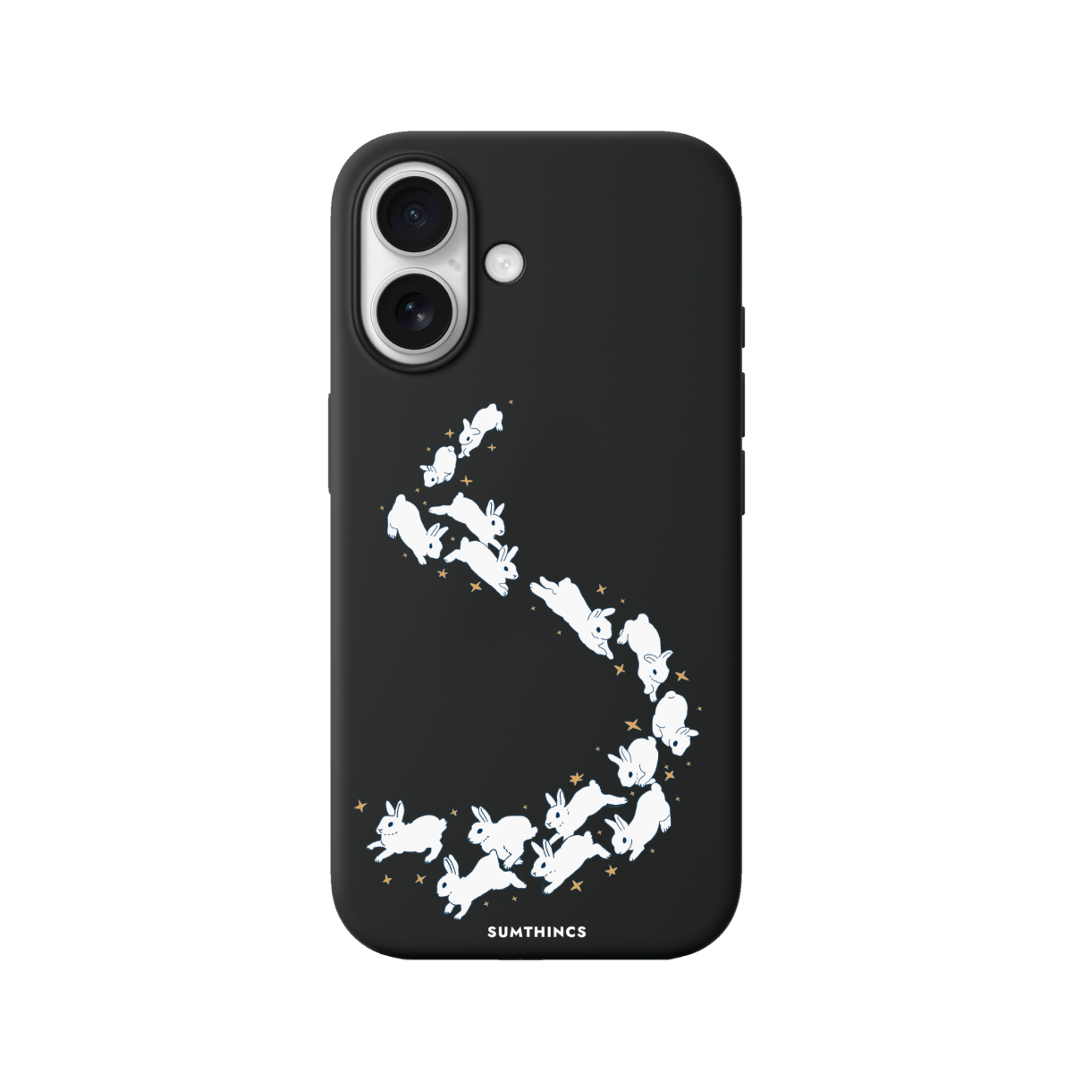 iPhone 16 Plus Starry Bunnies Premium Telefon Kılıfı Siyah - SUMTHINCS