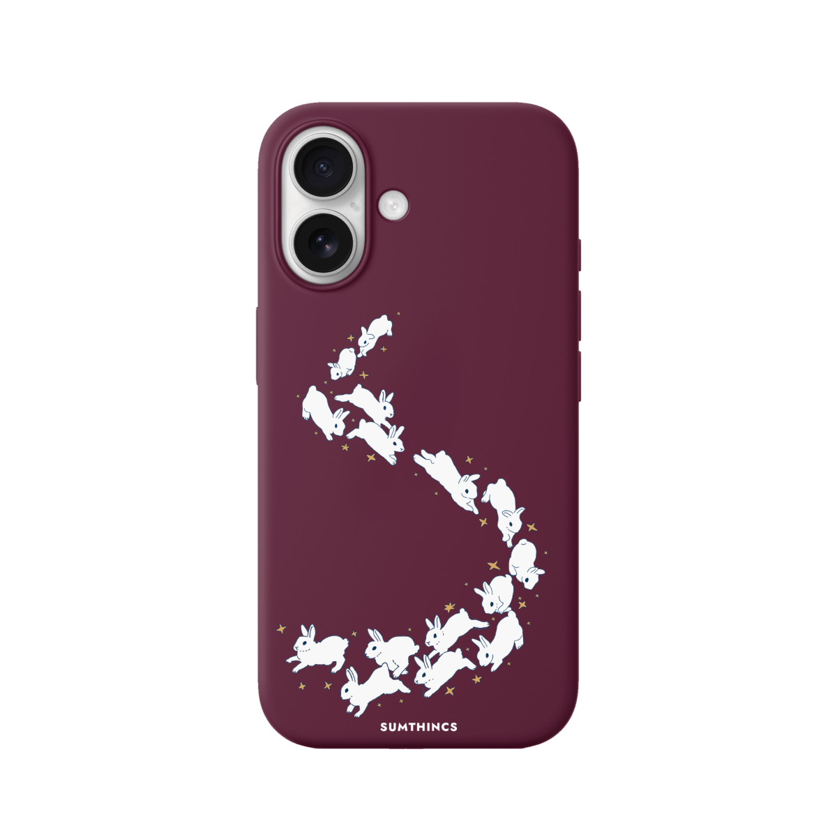 iPhone 16 Plus Starry Bunnies Premium Telefon Kılıfı Bordo - SUMTHINCS