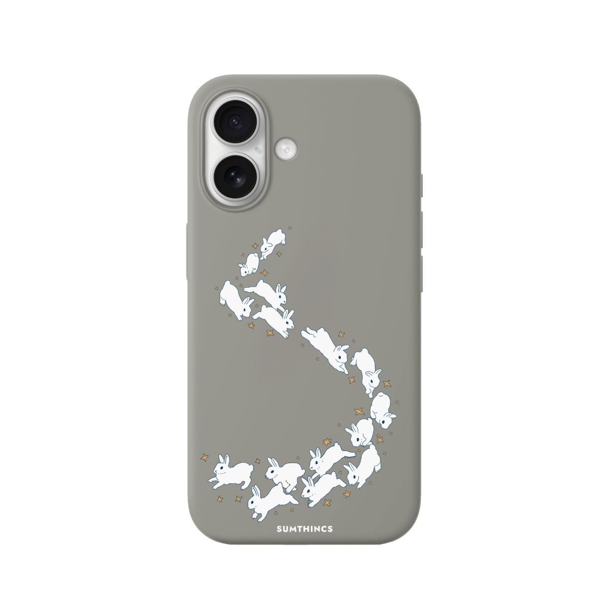 iPhone 16 Plus Starry Bunnies Premium Telefon Kılıfı Gri - SUMTHINCS