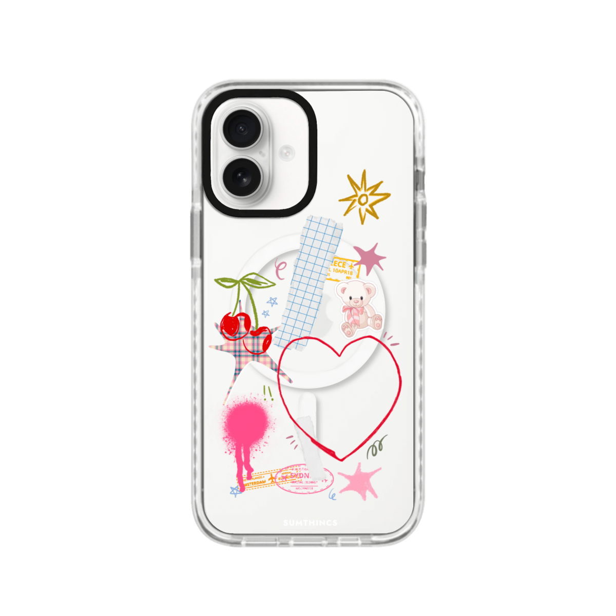 iPhone 16 Plus Sweet Chaos Magsafe Procase Şeffaf Telefon Kılıfı Beyaz Şeffaf - SUMTHINCS