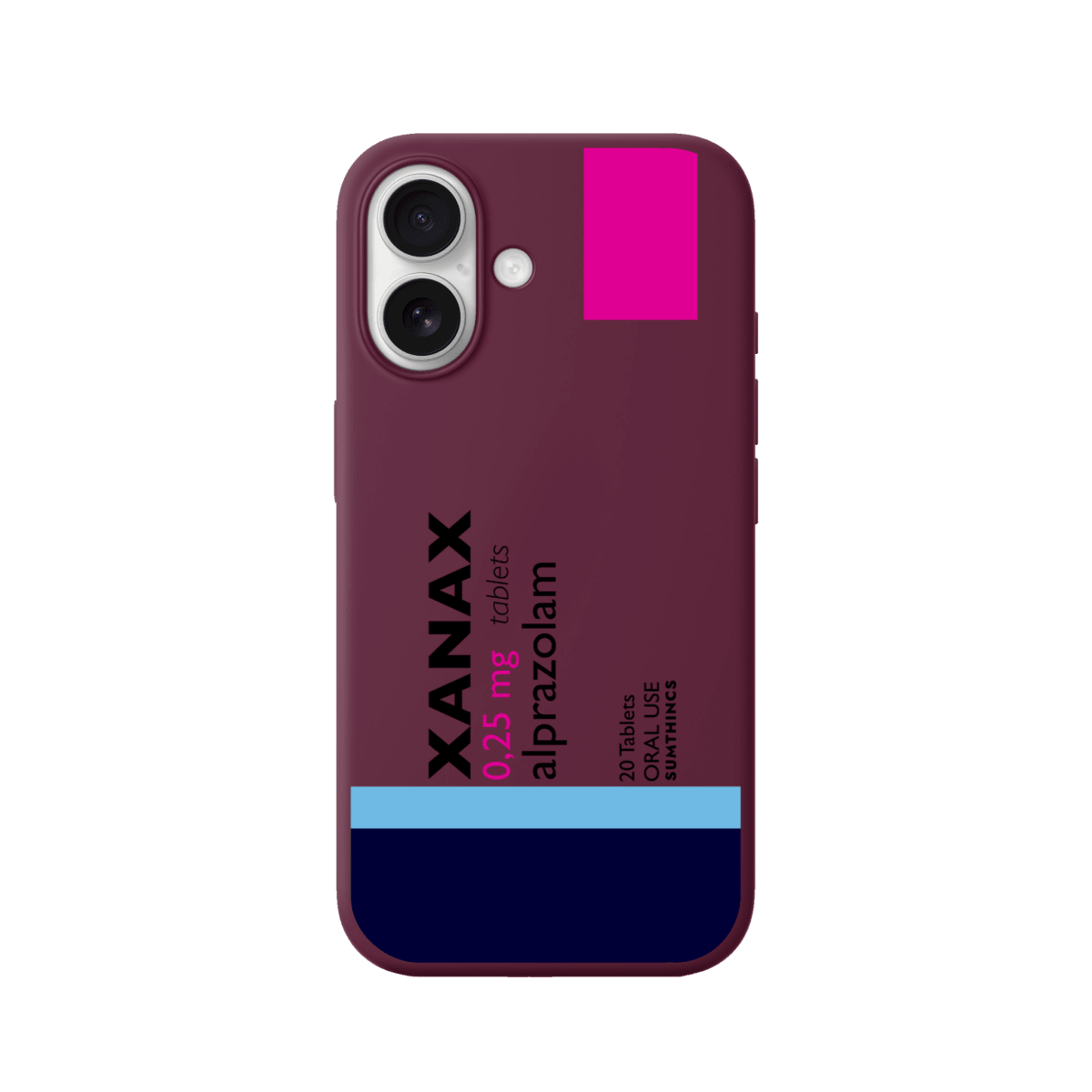 iPhone 16 Plus Xanax Premium Telefon Kılıfı Bordo - Sumthincs