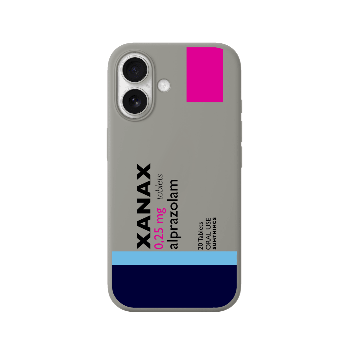 iPhone 16 Plus Xanax Premium Telefon Kılıfı Gri - Sumthincs