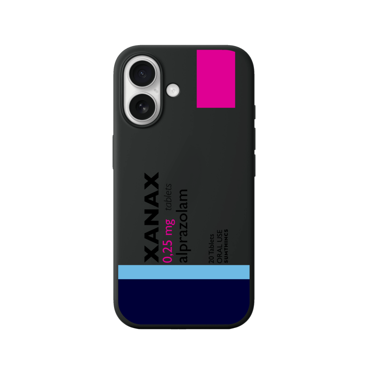 iPhone 16 Plus Xanax Premium Telefon Kılıfı Siyah - Sumthincs