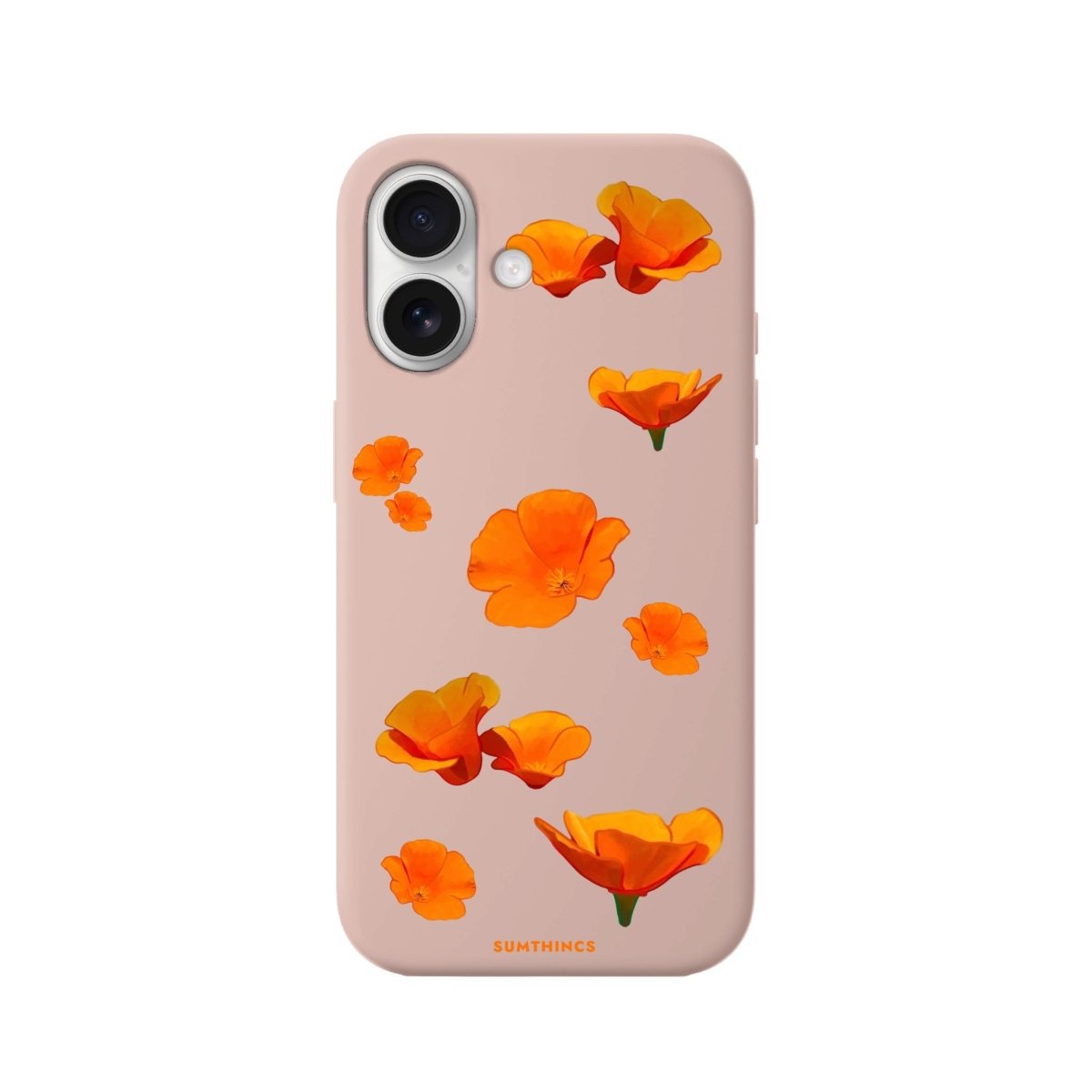 iPhone 16 Poppies Premium Telefon Kılıfı Bej - SUMTHINCS