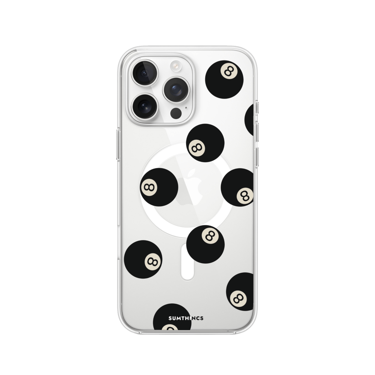 iPhone 16 Pro 8Ball Clear Magsafe Şeffaf Telefon Kılıfı - SUMTHINCS