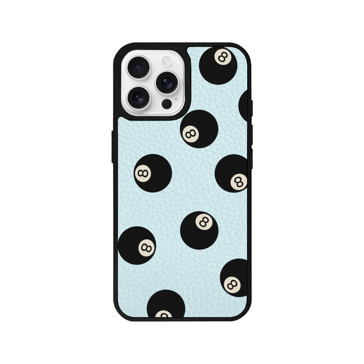 iPhone 16 Pro 8Ball Leather Vegan Deri Telefon Kılıfı Açık Mavi - SUMTHINCS