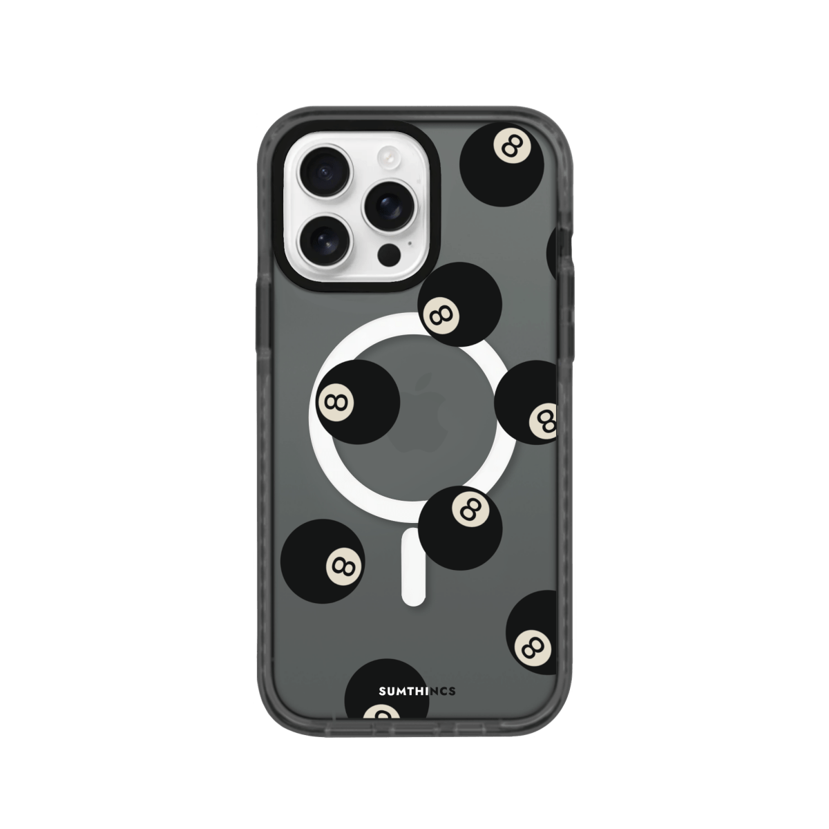 iPhone 16 Pro 8Ball Magsafe Procase Şeffaf Telefon Kılıfı Antrasit - SUMTHINCS