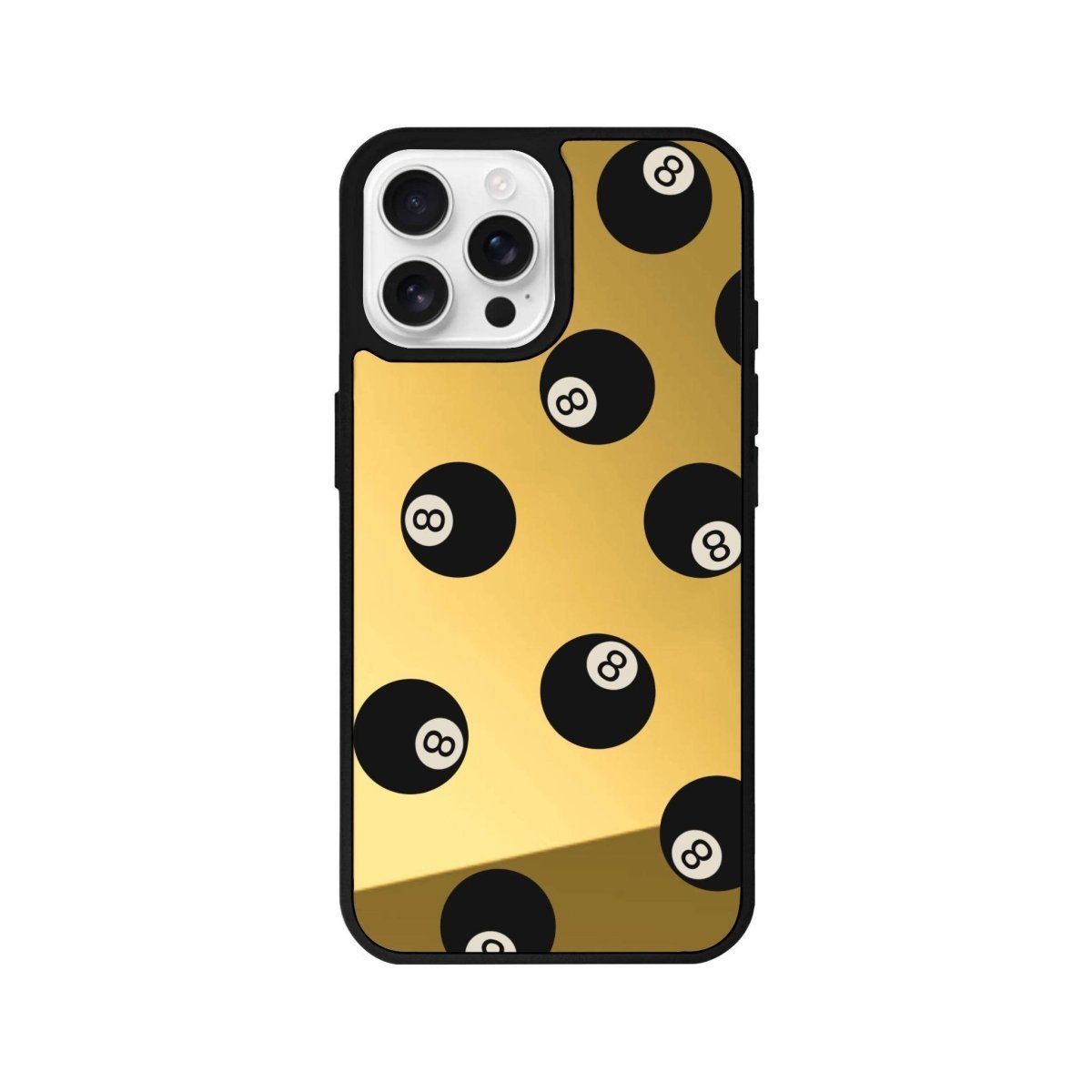 iPhone 16 Pro 8Ball Mirror Aynalı Telefon Kılıfı Altın - SUMTHINCS