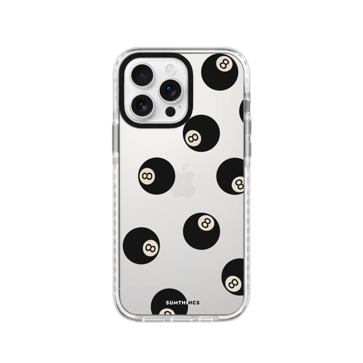 iPhone 16 Pro 8Ball Procase Şeffaf Telefon Kılıfı Beyaz Şeffaf - SUMTHINCS