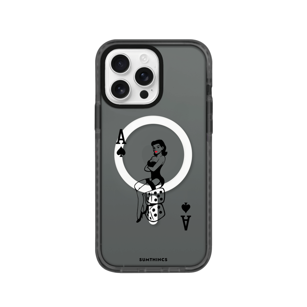 iPhone 16 Pro Ace Queen Magsafe Procase Şeffaf Telefon Kılıfı Antrasit - SUMTHINCS