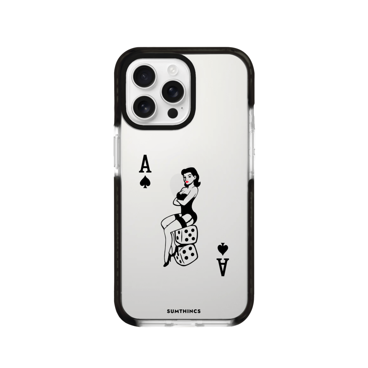 iPhone 16 Pro Ace Queen Procase Şeffaf Telefon Kılıfı Siyah Şeffaf - SUMTHINCS