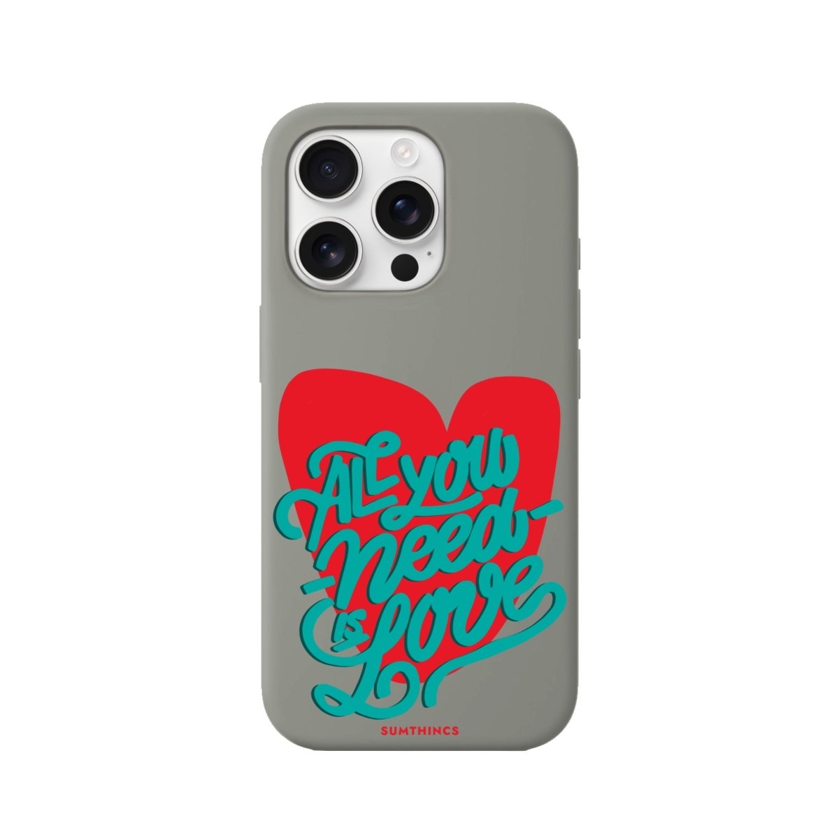 iPhone 16 Pro All You Need is Love Premium Telefon Kılıfı Gri - SUMTHINCS