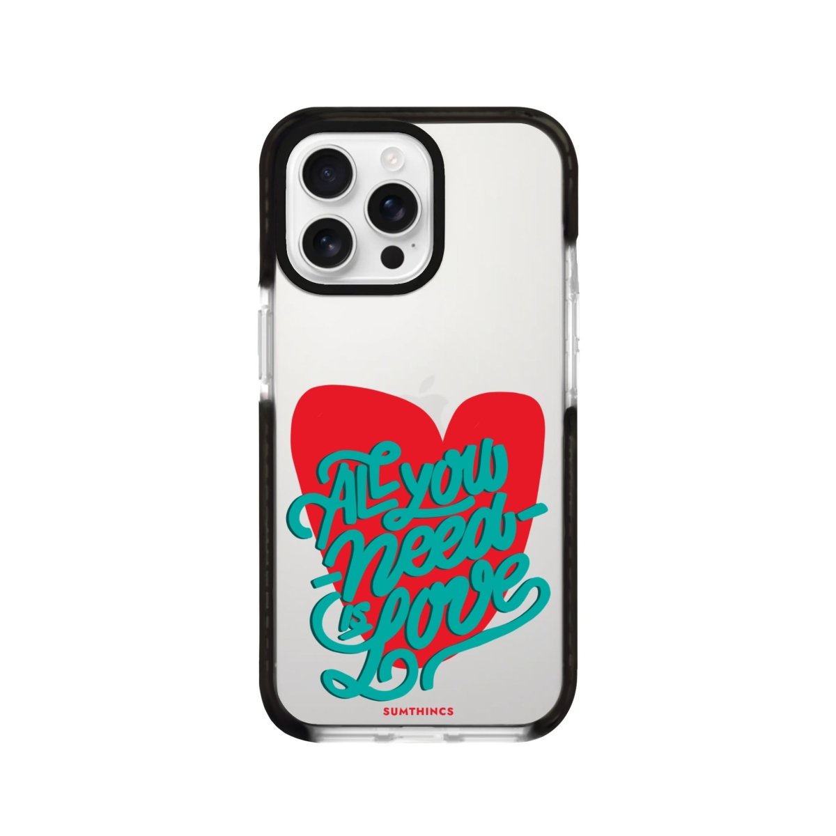 iPhone 16 Pro All You Need is Love Procase Şeffaf Telefon Kılıfı Siyah Şeffaf - SUMTHINCS