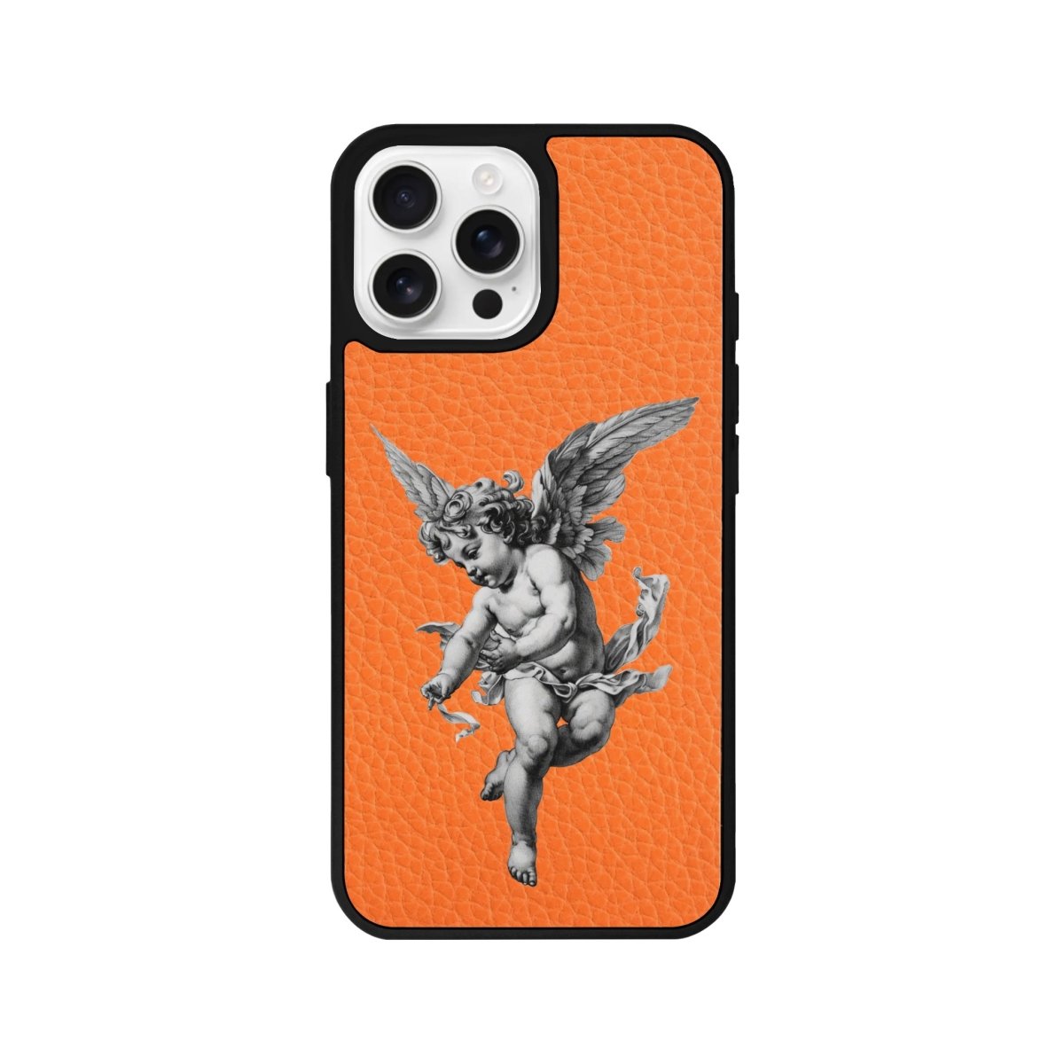 iPhone 16 Pro Angel Leather Vegan Deri Telefon Kılıfı Turuncu - SUMTHINCS