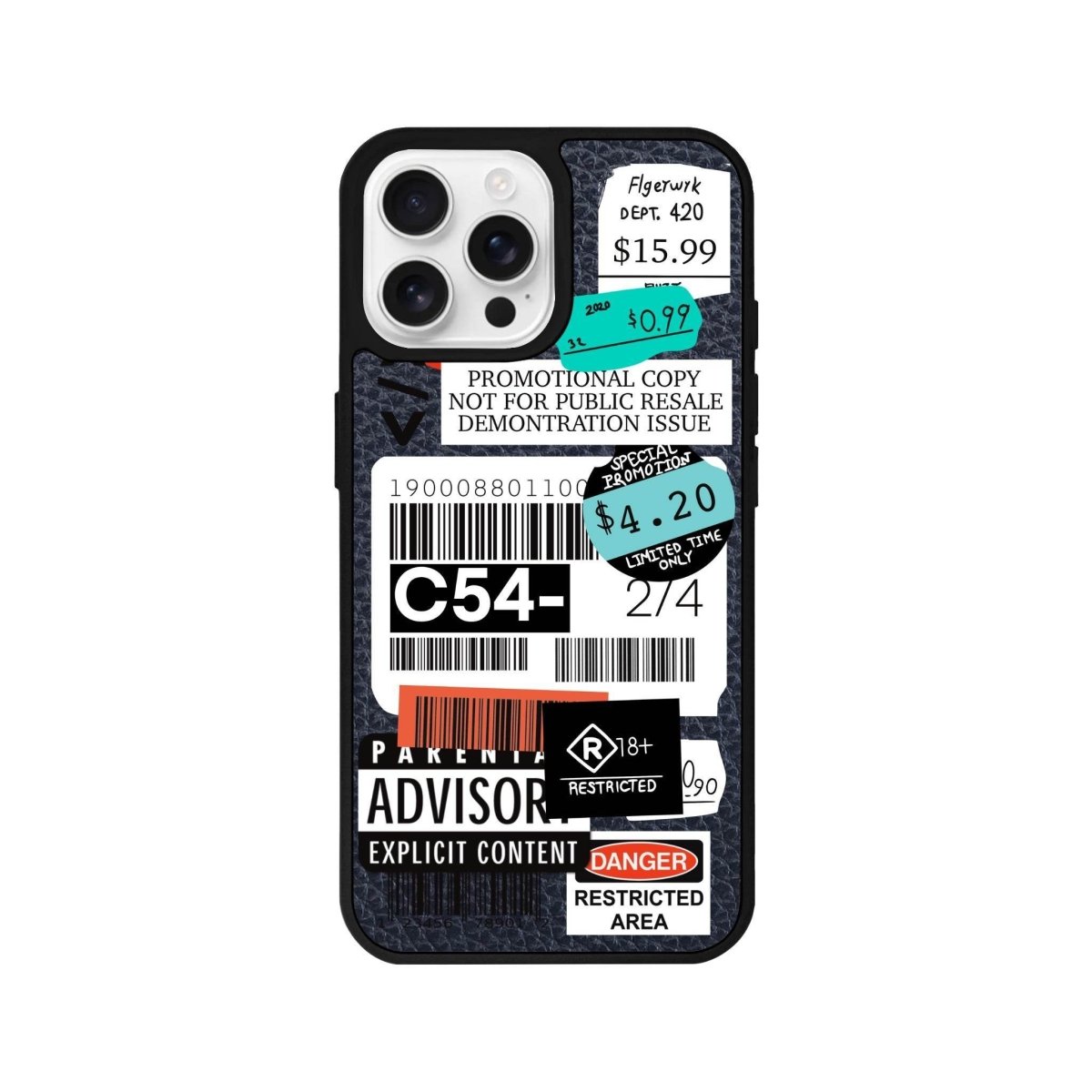 iPhone 16 Pro Barcode C54 Leather Vegan Deri Telefon Kılıfı Pasifik Mavi - SUMTHINCS