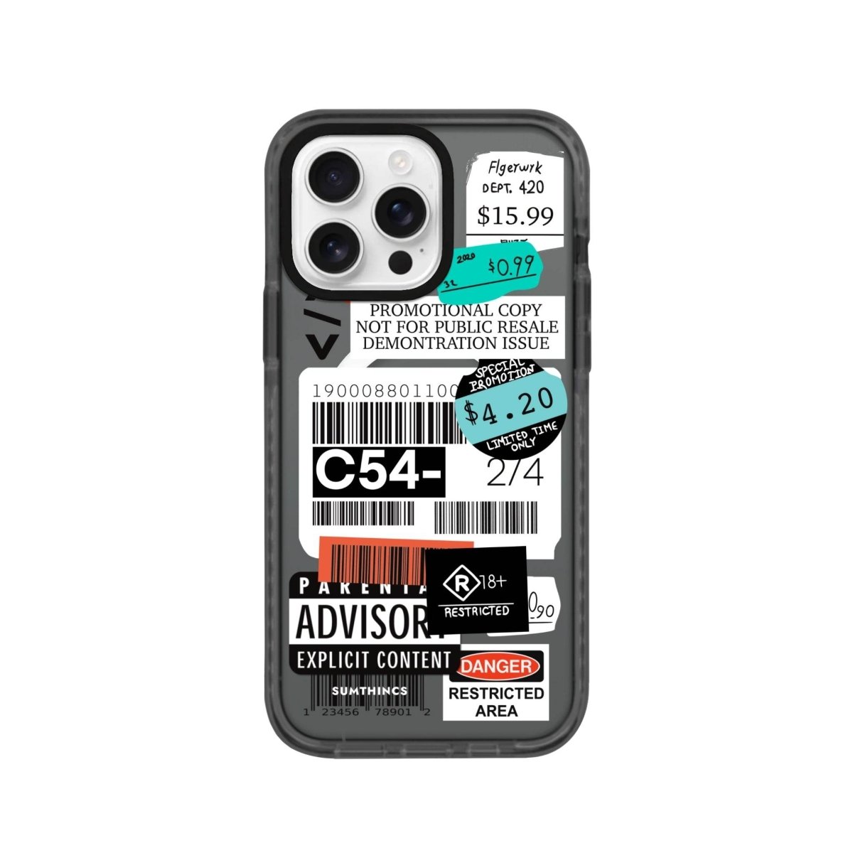 iPhone 16 Pro Barcode C54 Magsafe Procase Şeffaf Telefon Kılıfı Antrasit - SUMTHINCS