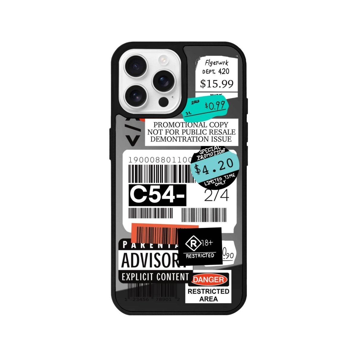 iPhone 16 Pro Barcode C54 Mirror Aynalı Telefon Kılıfı Antrasit - SUMTHINCS