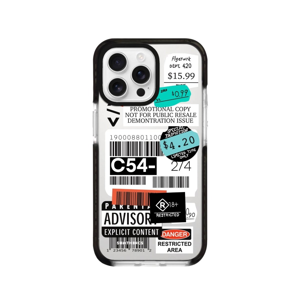 iPhone 16 Pro Barcode C54 Procase Şeffaf Telefon Kılıfı Siyah Şeffaf - SUMTHINCS