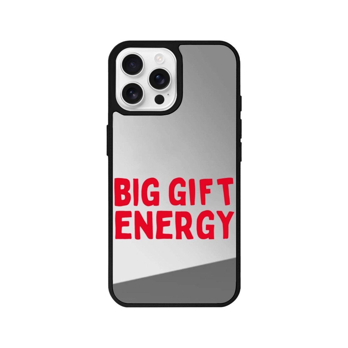 iPhone 16 Pro Big Gift Energy Mirror Aynalı Telefon Kılıfı Gümüş - SUMTHINCS