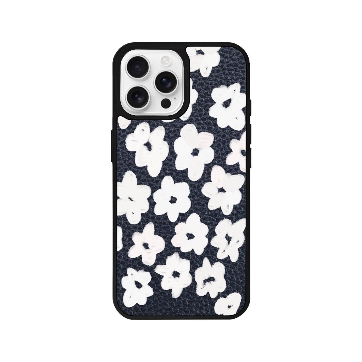 iPhone 16 Pro Blossoms Leather Vegan Deri Telefon Kılıfı Pasifik Mavi - SUMTHINCS