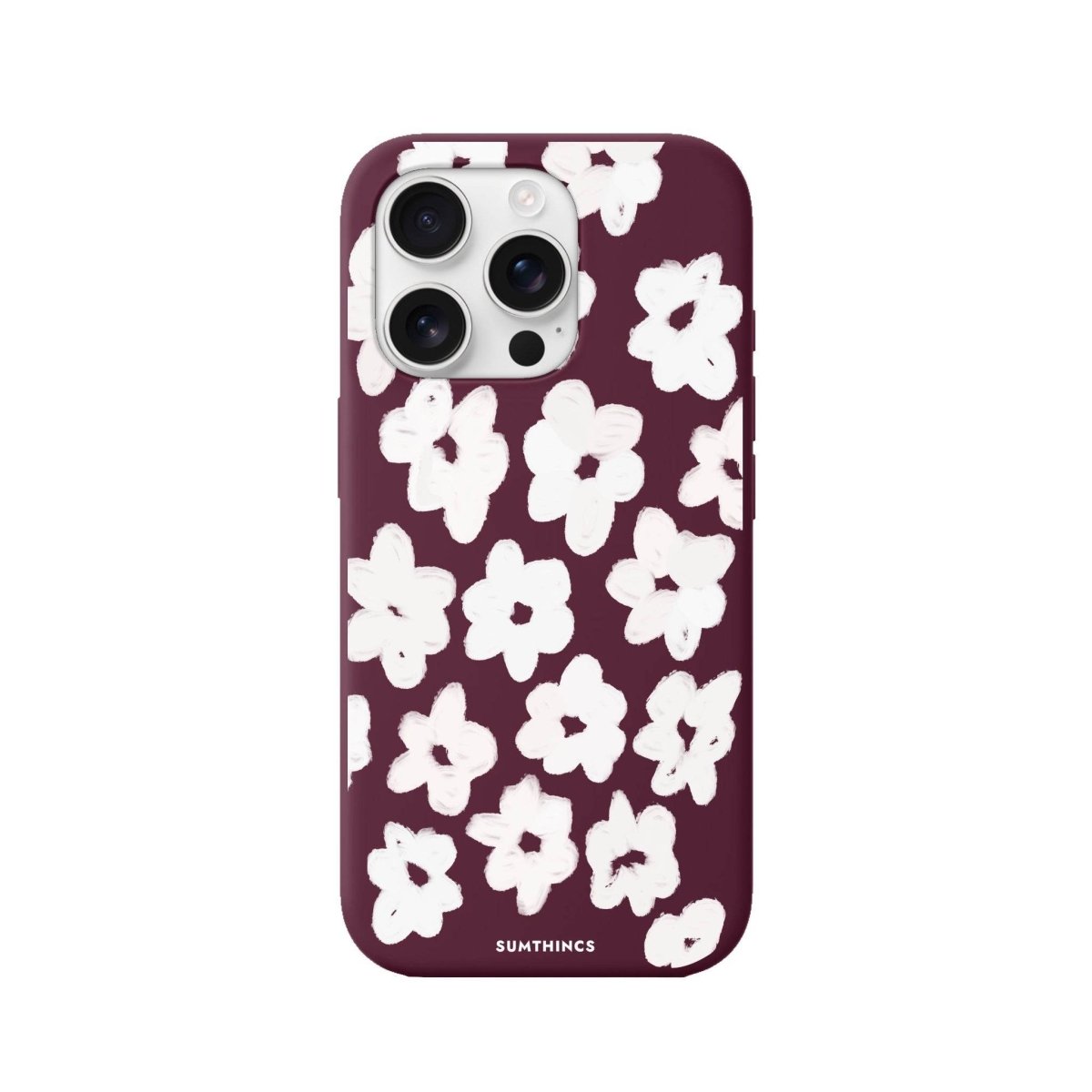 iPhone 16 Pro Blossoms Premium Telefon Kılıfı Bordo - SUMTHINCS